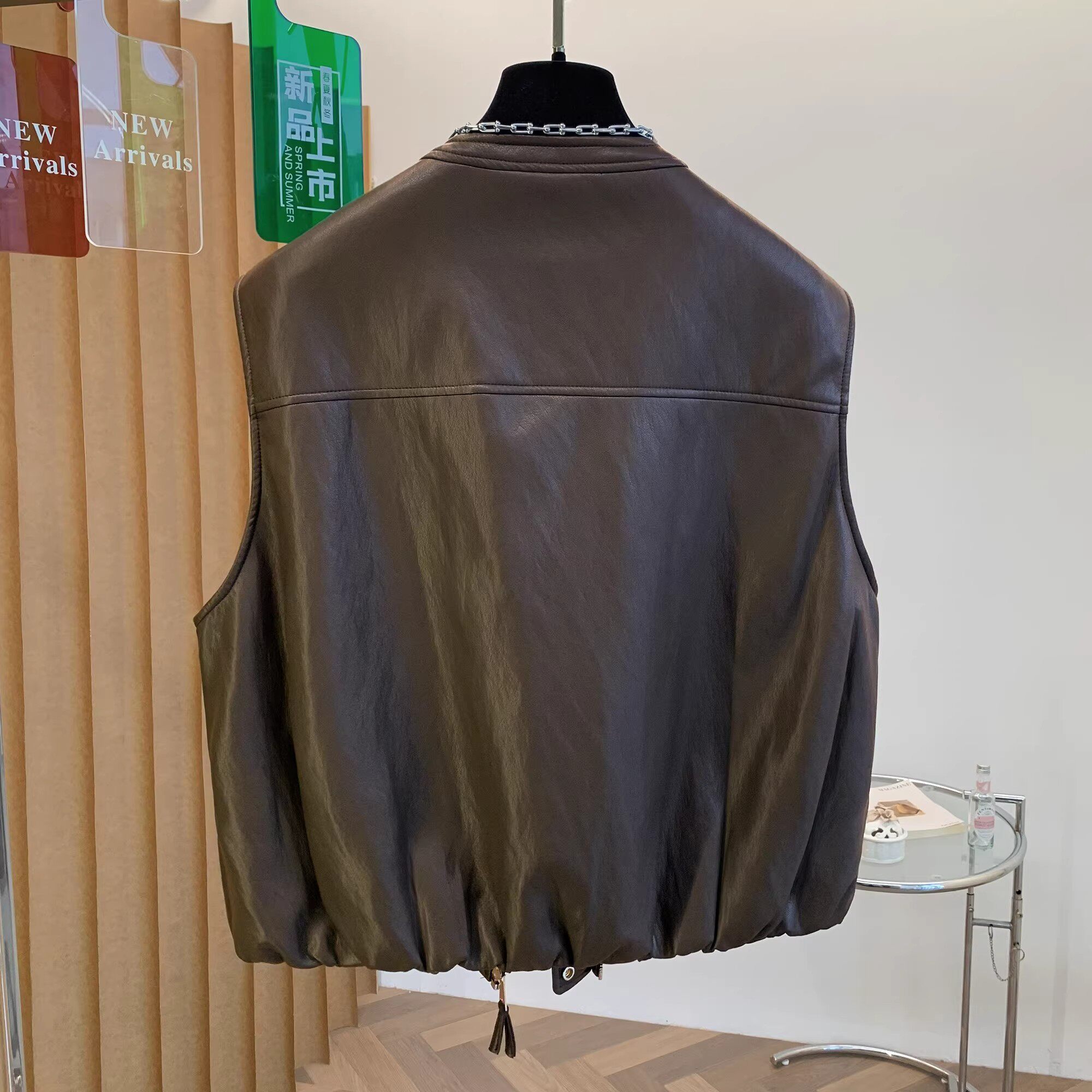 2026新款棕色皮衣马甲女春夏时尚百搭叠穿小个子坎肩背心外套