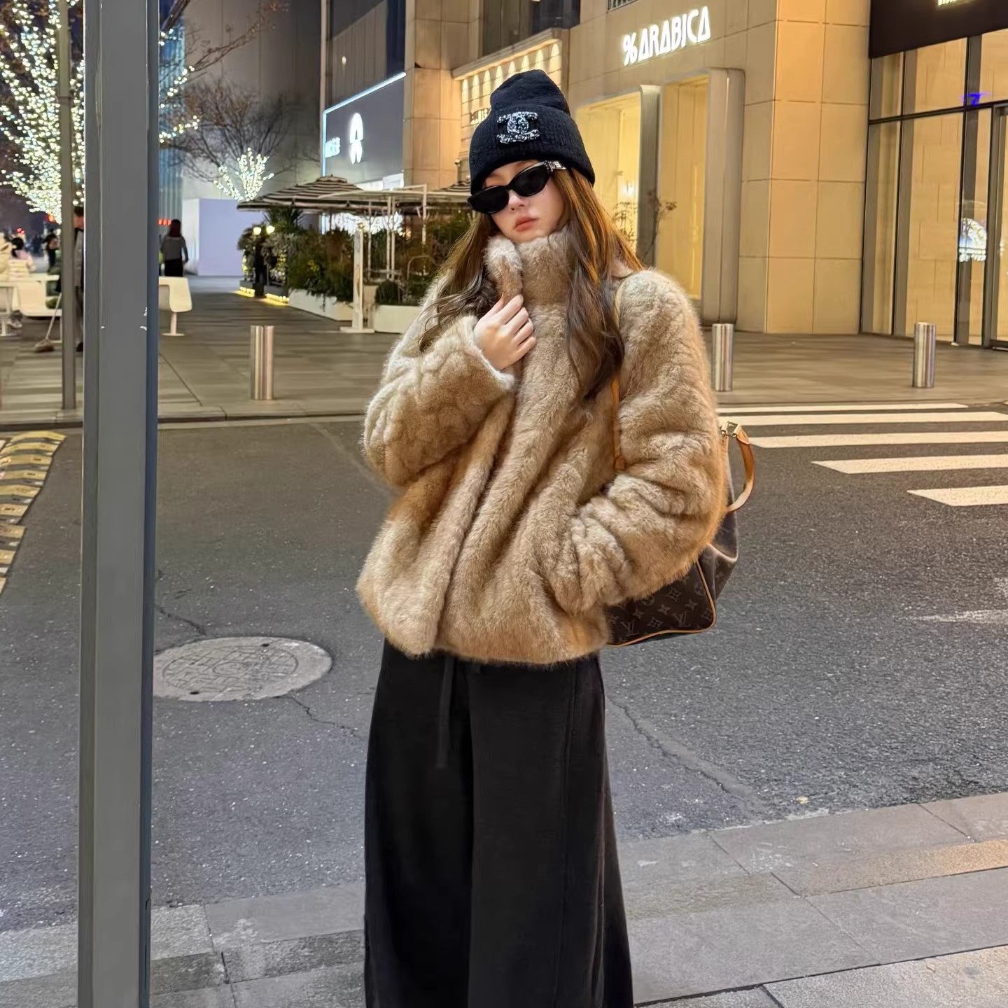 超火高级感立领短水貂环保皮草女冬季毛毛大衣保暖显瘦外套年轻款,淘宝优惠券,粉丝福利购,淘宝优惠卷