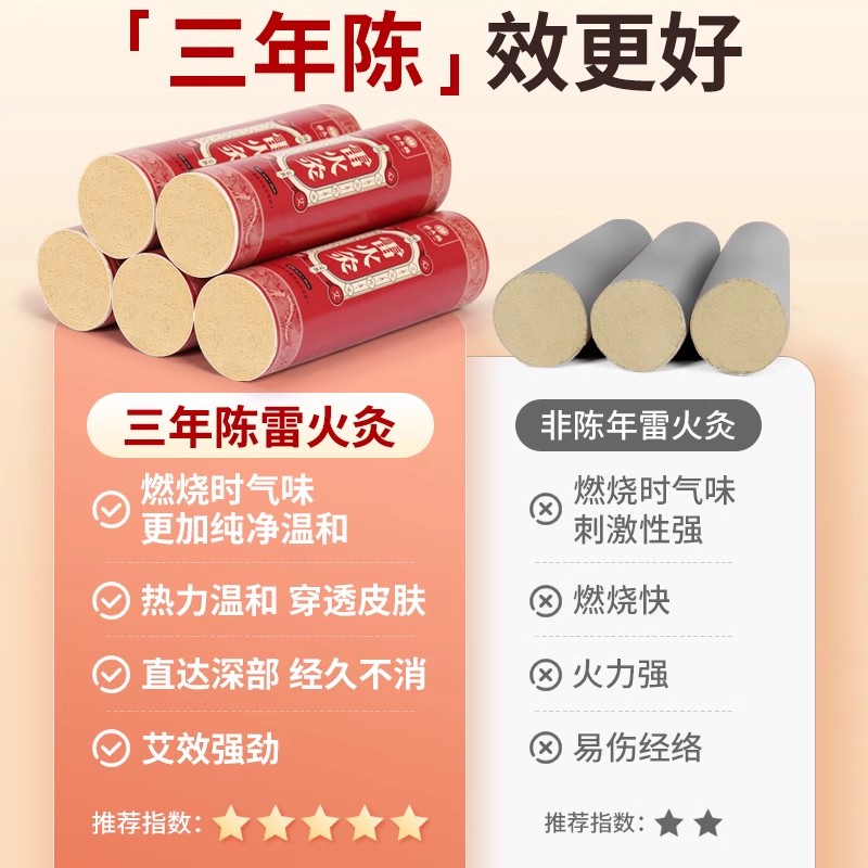 【直播专享】加粗雷火灸艾条纯艾正品大艾条艾灸柱家用官方旗舰店 - 图1