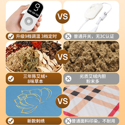 艾绒坐垫电加热艾草电热毯艾叶艾灸热敷毯艾蒿坐灸垫臀部坐灸养生 - 图1