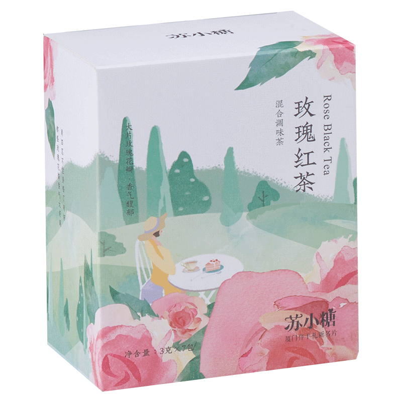 苏小糖玫瑰红茶花茶礼盒3g / 7茶包 苏小糖组合型花茶