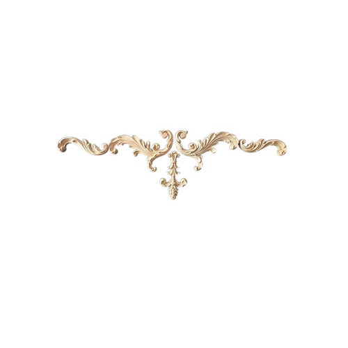 东阳木雕法欧式实木接线角花 娃屋装饰 柜门贴花 背景墙雕刻花片 - 图3