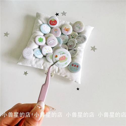 原创古早25mm迷你吧唧番茄雪人可爱卡通胸针手账diy装饰徽章 别针 - 图2