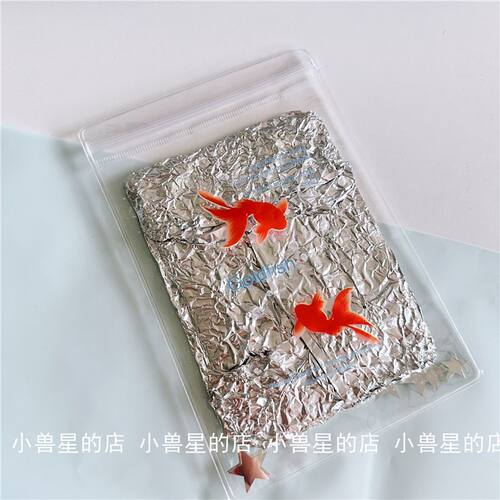 原创透明ins风手绘月亮雨滴金鱼双透封口贴纸四叶草开箱打包 粘贴 - 图3