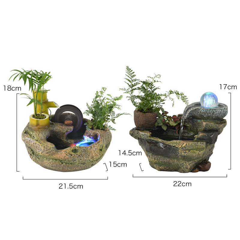 扬梦假山流水喷泉摆件鱼池办公室微景观茶桌面盆景朋友送礼品小型-图0