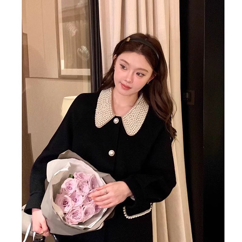 100%羊毛赫本风黑色双面呢外套大码胖mm短款小个子零羊绒大衣女,淘宝优惠券,粉丝福利购,淘宝优惠卷