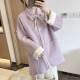 Purple mid-length double-sided cashmere woolen coat