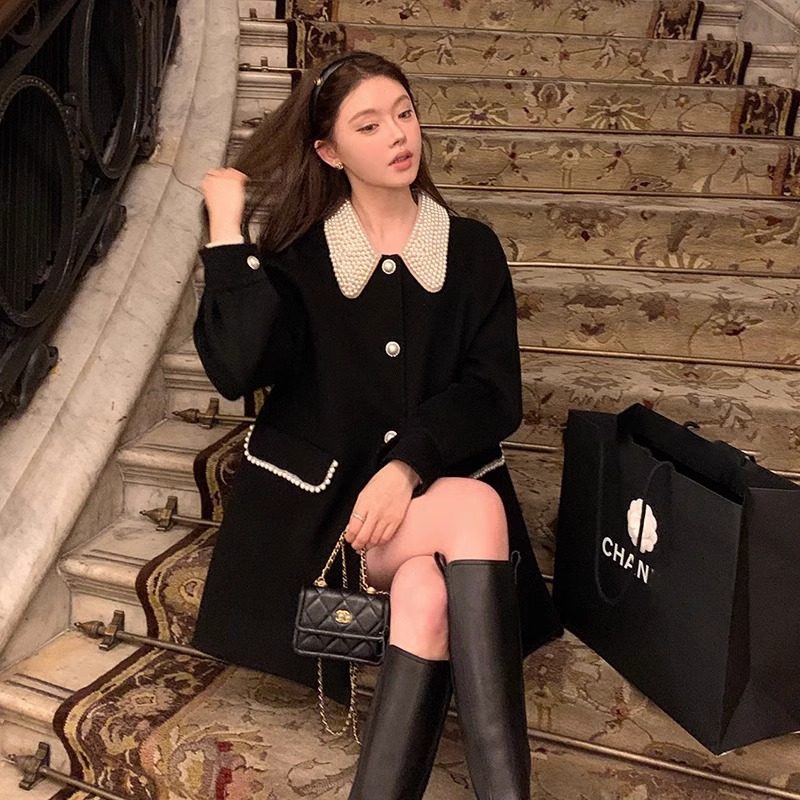 100%羊毛赫本风黑色双面呢外套大码胖mm短款小个子零羊绒大衣女,淘宝优惠券,粉丝福利购,淘宝优惠卷