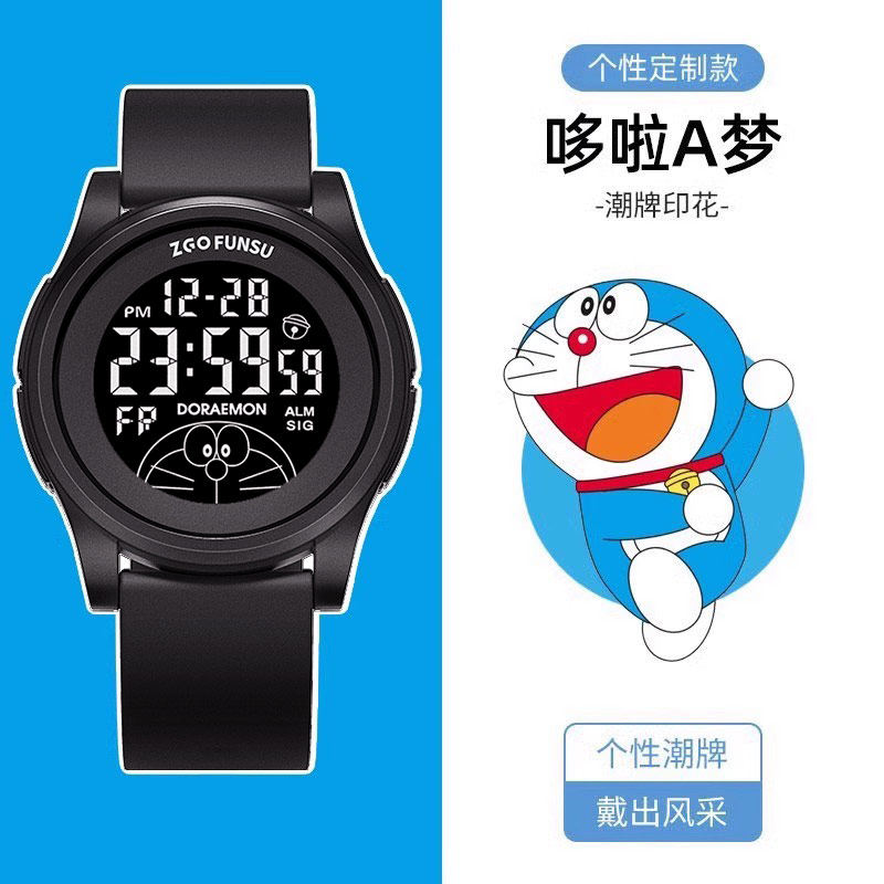 zgo正港哆啦a梦联名儿童手表男款初高中小学生男孩运动防水电子表,淘宝优惠券,粉丝福利购,淘宝优惠卷
