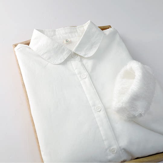 Camisa de algodón blanca camisa interior sencilla de mujer de manga larga