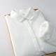 Camisa de algodón blanca camisa interior sencilla de mujer de manga larga