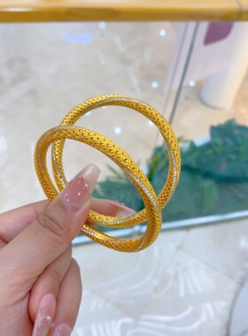 古法黄金包银手镯女款节日礼物