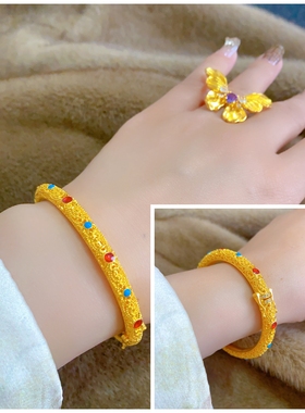 金包银贵妃手镯卡扣款镶钻送女友