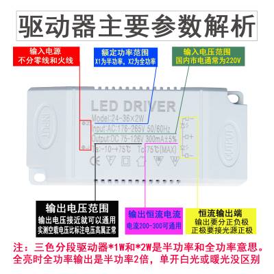 LED吸顶灯驱动电源智能恒流变压器三色分段控制器变光启动镇流器 - 图0