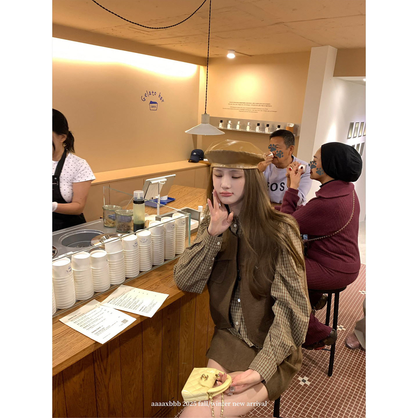 aaaaxbbb 首尔瞬光 韩系设计感马甲花边衬衫短裙A字裙叠穿三件套,淘宝优惠券,粉丝福利购,淘宝优惠卷