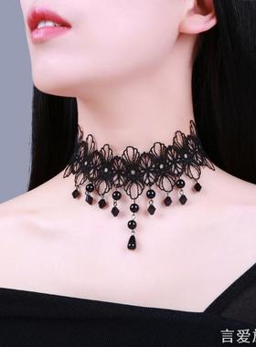 超仙女ins蕾丝蝴蝶项链简约