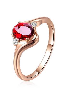 戒指祖母绿仿蓝水晶红宝石红玛瑙