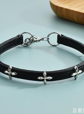 颈环choker皮质项圈项链锁骨链女