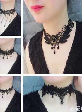 超仙女ins蕾丝蝴蝶项链简约