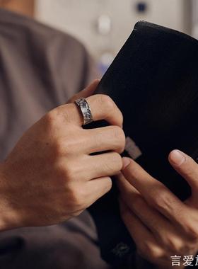 银色手工锻造百鬼夜行骷髅戒指男