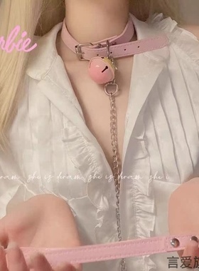 超甜美红色铃铛脖环可调