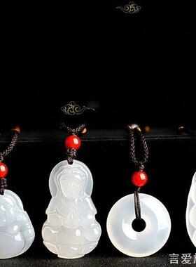 仿白玉观音弥勒笑佛小吊坠男玉坠