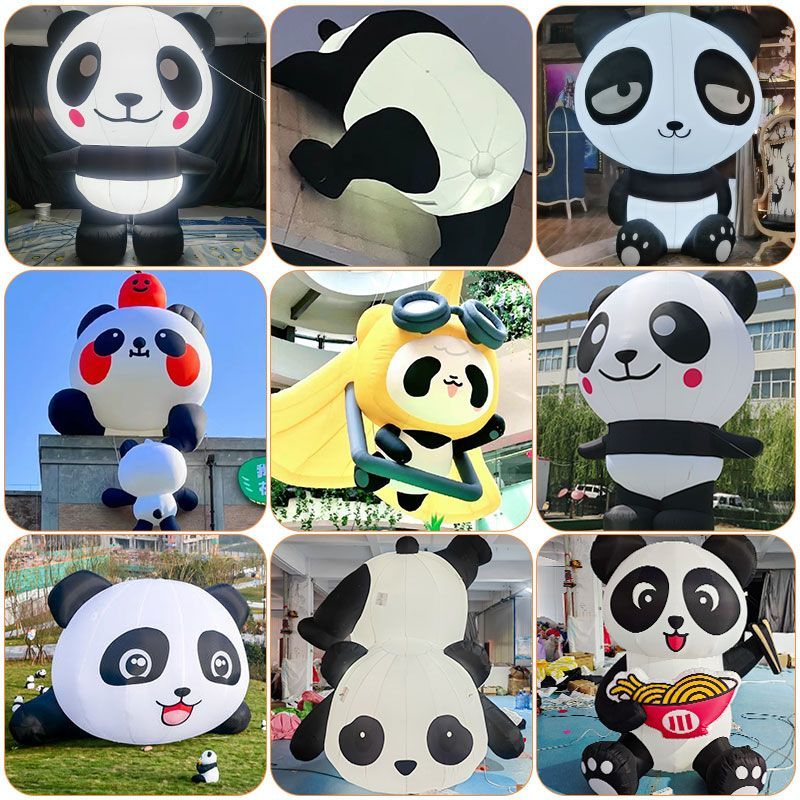 充气大熊猫气模定制爬墙悬挂网红卡通行走人偶吉祥物模型商场美陈 - 图2