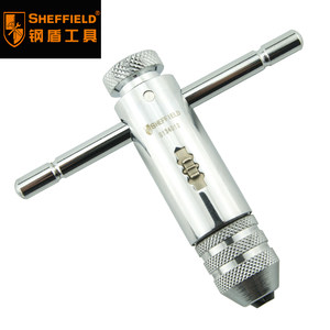 钢盾T型棘轮丝锥绞手架丝攻扳手丝锥板牙夹头正反可调式S134012