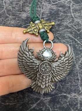 国潮天铁金翅大鹏鸟挂件藏传文玩随身护法神工艺品吊坠手工挂饰