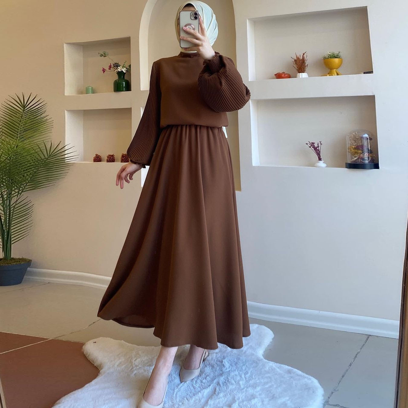 中东系带长连衣裙Middle Eastern Arab lace up dress long skirt - 图1