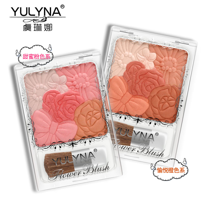 虞琳娜旗舰店YULYNA/虞琳娜五色花瓣腮红绚丽胭脂膏裸妆自然持久修容粉橘色0