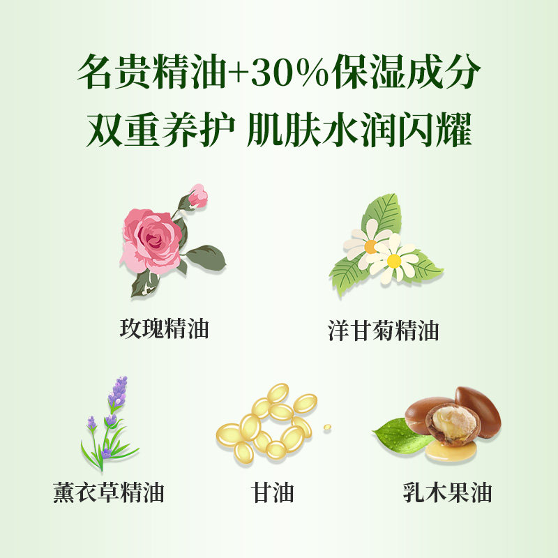 红贝缇玫瑰洋甘菊持久舒缓沐浴露 foretty红贝缇香皂