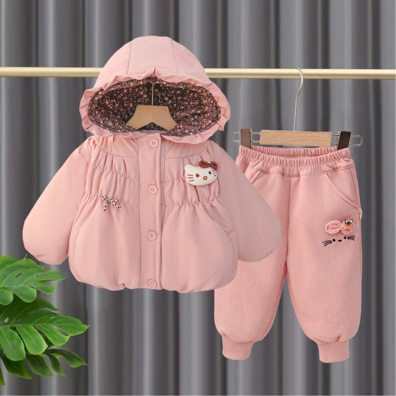 女宝加绒加厚棉服套装外出婴幼儿两件套分体儿童衣服保暖女童冬装,淘宝优惠券,粉丝福利购,淘宝优惠卷