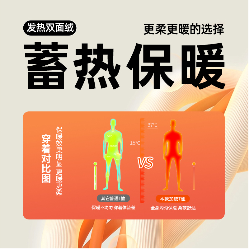 GV真维斯绒德打底衫男秋冬季加绒保暖内搭秋衣圆领长袖T恤男款C