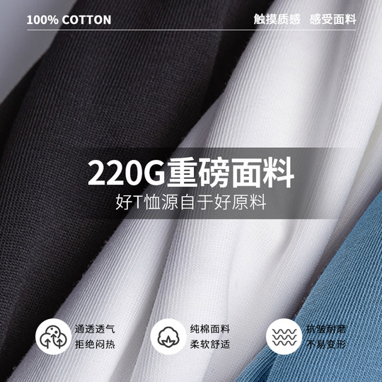 GV pure cotton long-sleeved t-shirt for men 2024 spring and autumn new style boys heavyweight high-end loose large size round neck T-shirt B