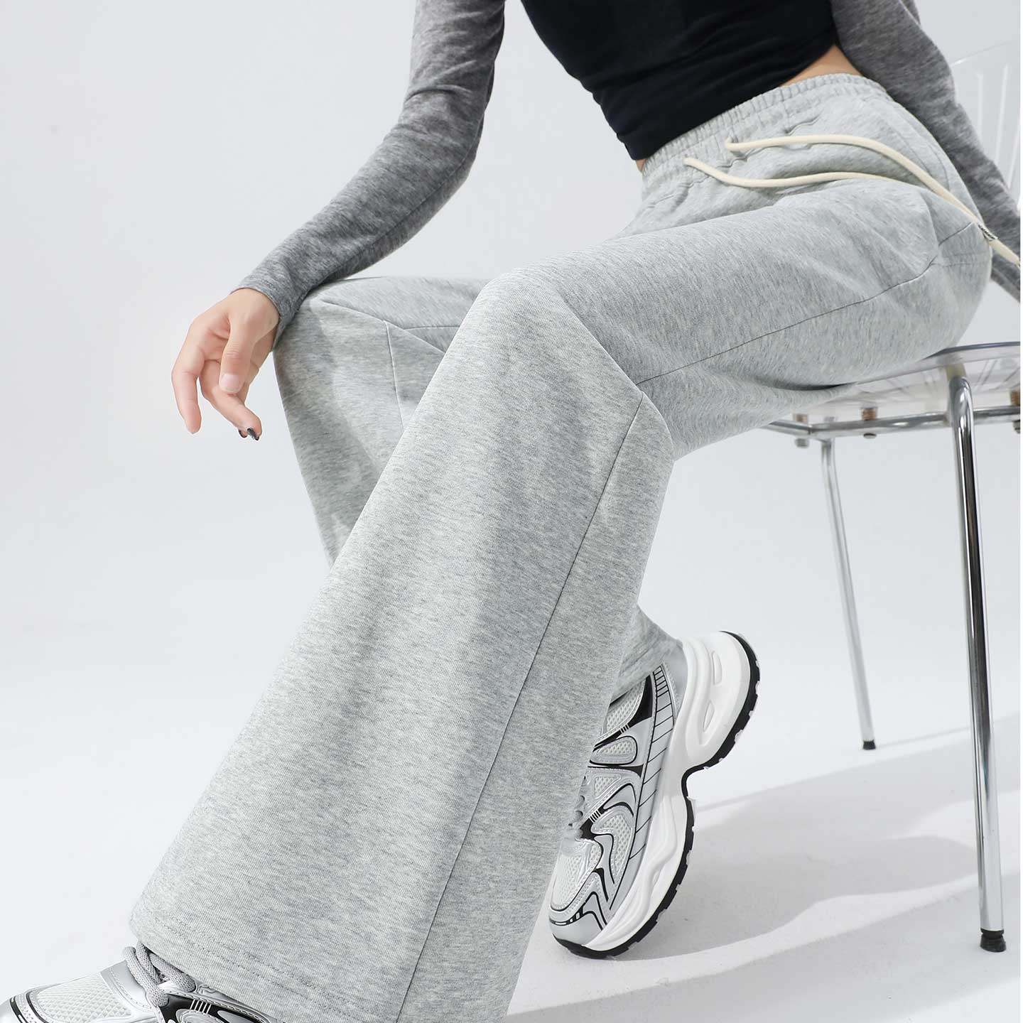 LB真维斯裤子女2025新款秋季高腰显瘦阔腿裤小个子宽松休闲微喇裤,淘宝优惠券,粉丝福利购,淘宝优惠卷