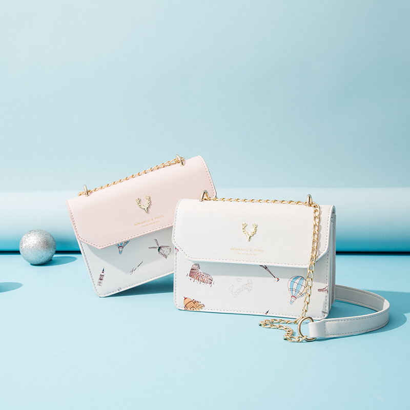 真维斯官方旗舰店真维斯小清新少女单肩斜挎包新款潮百搭简约时尚链条小方包1