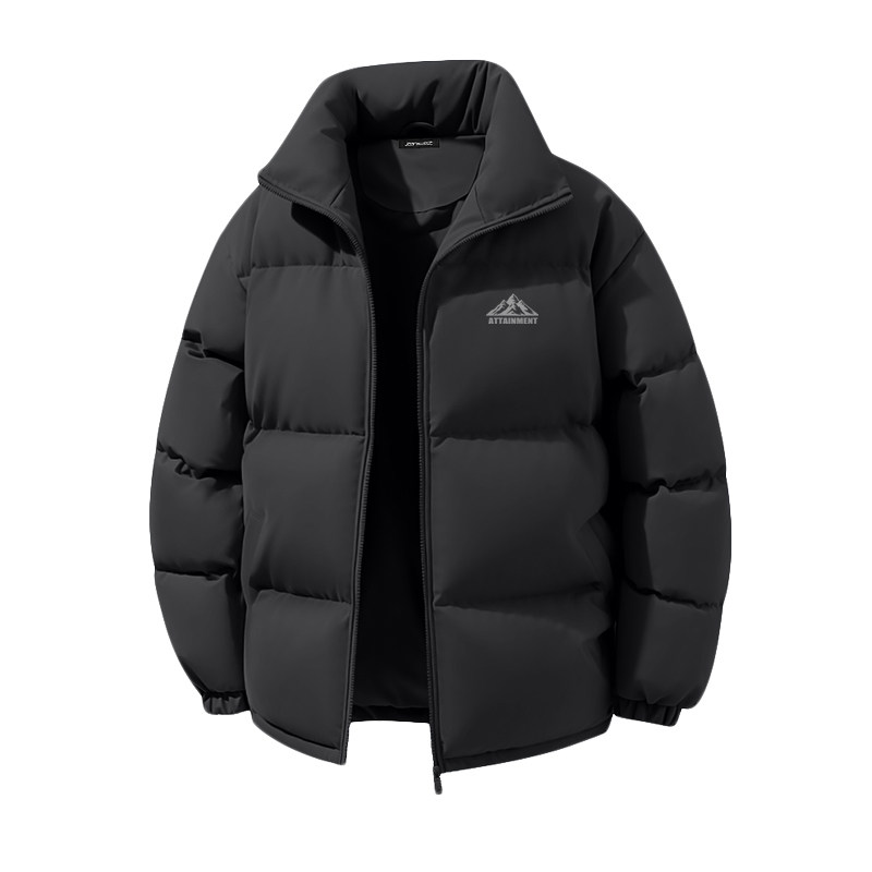 GV真维斯黑色男士棉服2025新款冬季加绒保暖外套立领加厚防寒衣C,淘宝优惠券,粉丝福利购,淘宝优惠卷