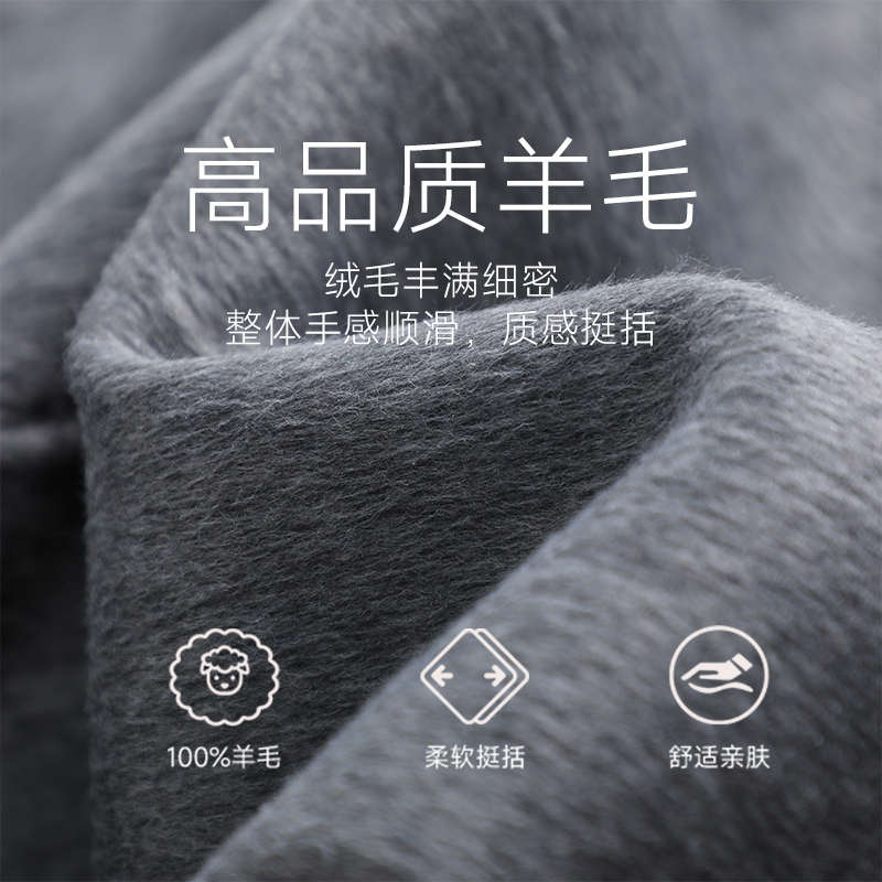 GC真维斯冬羊毛双排扣气质大衣中长款2025春秋新款韩系高级感外套 - 图1