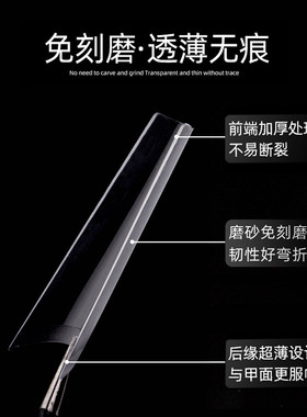 睫丽雅细狗梯形磨砂透明加长甲片