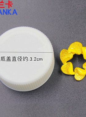 镀黄金花朵心心相印吊坠送项链