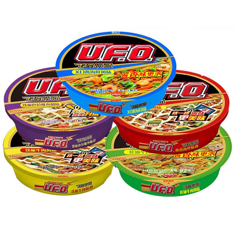 日清方便面ufo飞碟炒面5口味6碗组合速食面干拌面碗面泡面混装