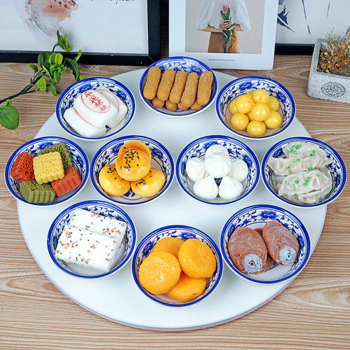 仿真食物品模型小碗菜中西餐凉菜摆盘红烧肉鸡鱼肉装饰摆件盘道具 - 图3