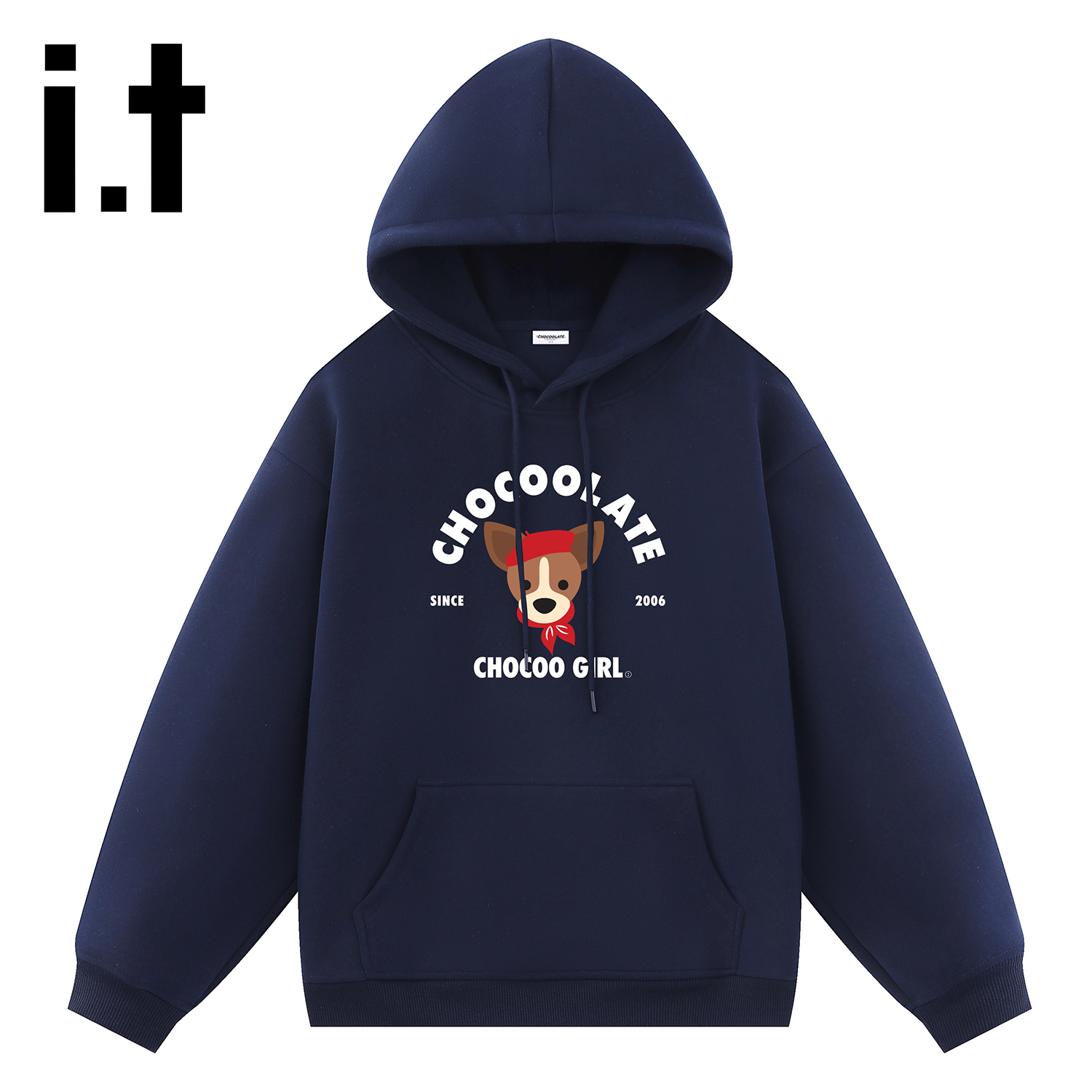 it:CHOCOOLATE美式宽松连帽卫衣加绒加厚秋冬休闲帽衫情侣上衣潮 - 图2