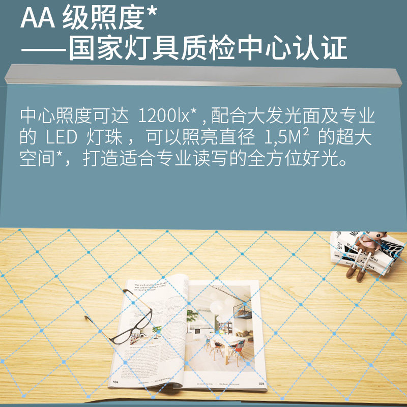 惠朵 220V国AA级防眩光书桌led灯条护眼吸顶写字灯学习专用台灯_虎窝淘