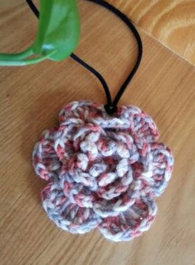 原创复古文艺手工钩花毛衣链花朵