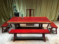 Red Flowers Pear Solid Wood Large Plate Walnuts Wood Barflower Whole Tea Table Desk Brief modern desk log tea countertops