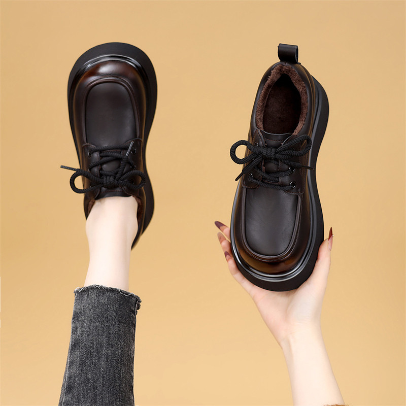 英伦风厚底乐福鞋女黑色圆头交叉绑带小皮鞋百搭增高春秋款单鞋41,淘宝优惠券,粉丝福利购,淘宝优惠卷