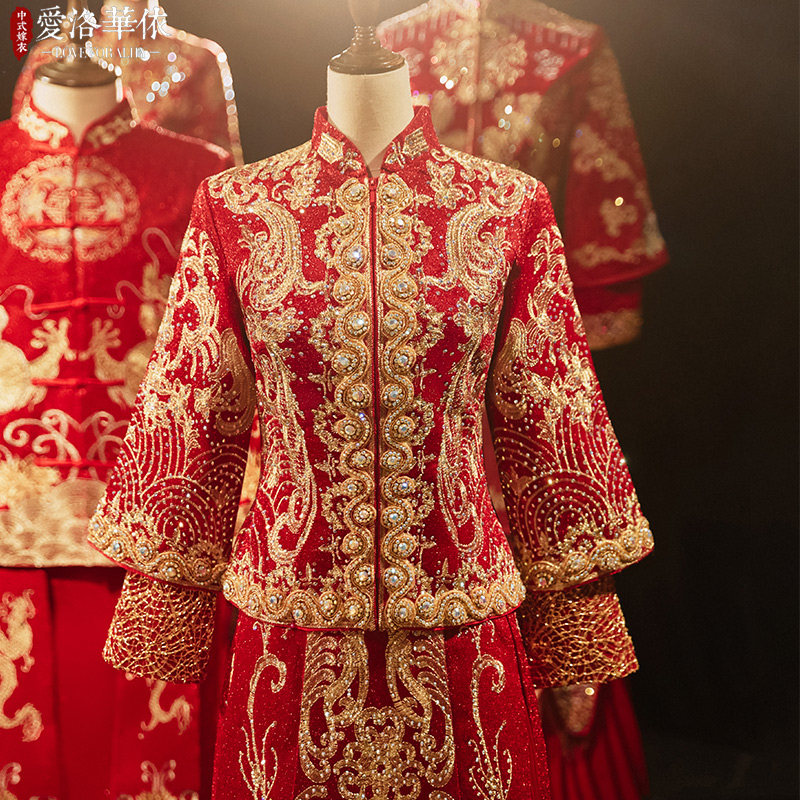 秀禾服2021新款结婚中式修身敬酒服 爱洛华依旗袍