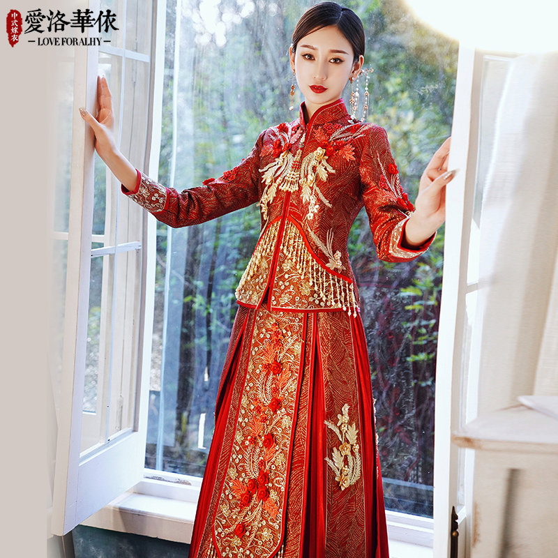 秀禾服2020秋冬结婚中式秀禾敬酒服 爱洛华依旗袍